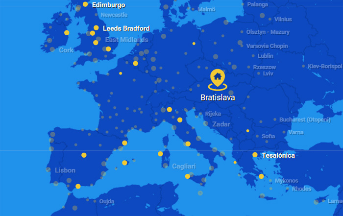 Volar a Eslovaquia con Ryanair desde España